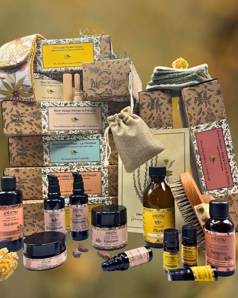 Coffret bien-être Intimu avec huiles essentielles et hydrolat corses