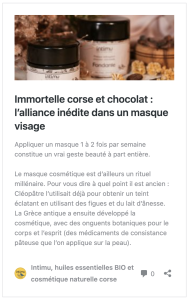 Lien vers article de blog masque chocolat